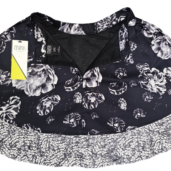 Prabal Gurung for Target Black Floral Skater Skirt NWT Pleated Sz 2 - Picture 7 of 13